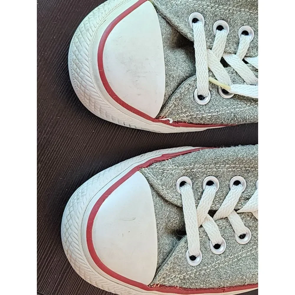 Converse All Star Grey Wool Textile Low Top‎ Sneakers 540339F Womens 7 - Picture 2 of 6